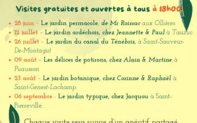 Saison 2026 des visites de jardins